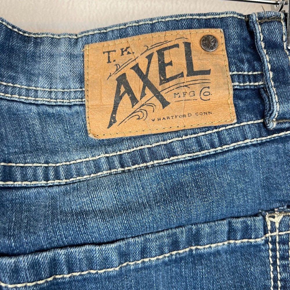 TK Axel Jeans Mens 36x34 Straight Wide Leg‎ Dark Wash Denim Cowboy Western Fit - Picture 6 of 12